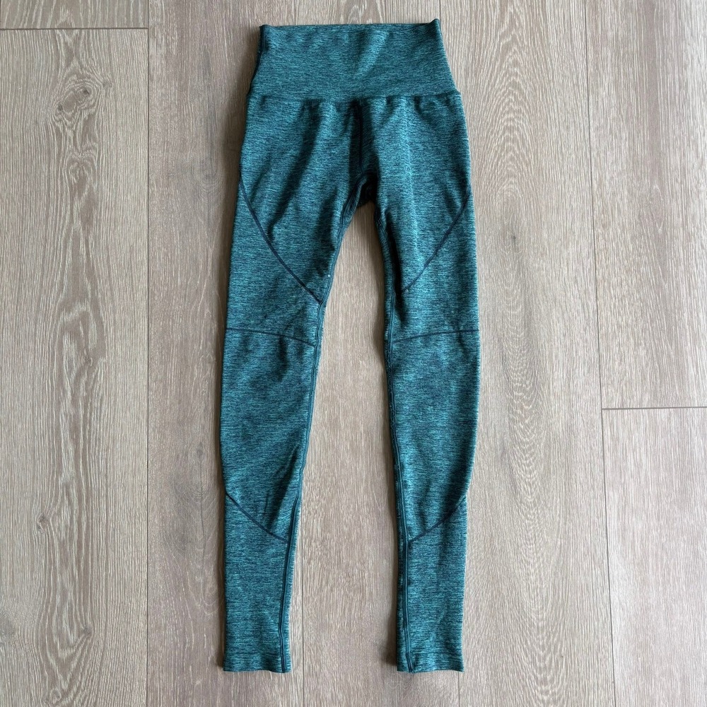 Alphalete‎ Teal Space Dye High Waisted Athletic Leggings XS Teal Marl Gym Pants